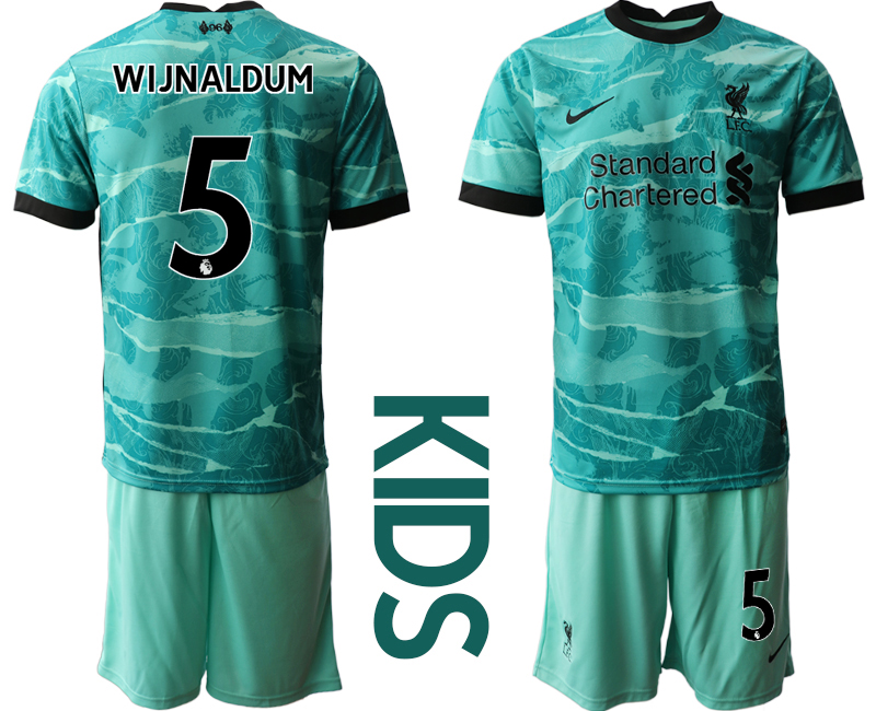Youth 2020-2021 club Liverpool away #5 green Soccer Jerseys->liverpool jersey->Soccer Club Jersey